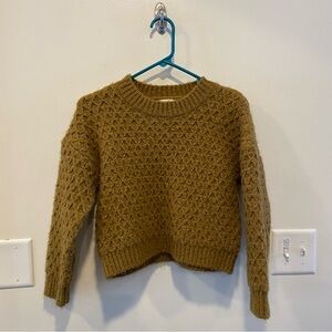 Rylee + Cru Carolina Sweater girls 10-12 gold honeycomb cozy fuzzy